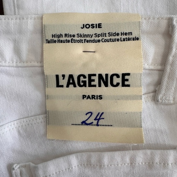 NWT L'Agence Josie High Rise Skinny Split Side Hem Jeans 24 - Picture 8 of 8